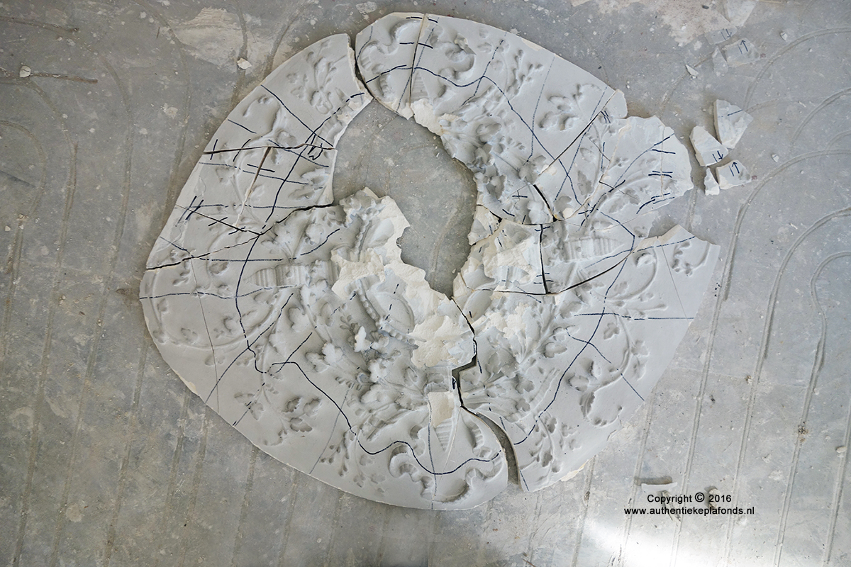 restauratie authentiek Silberling plafondornament